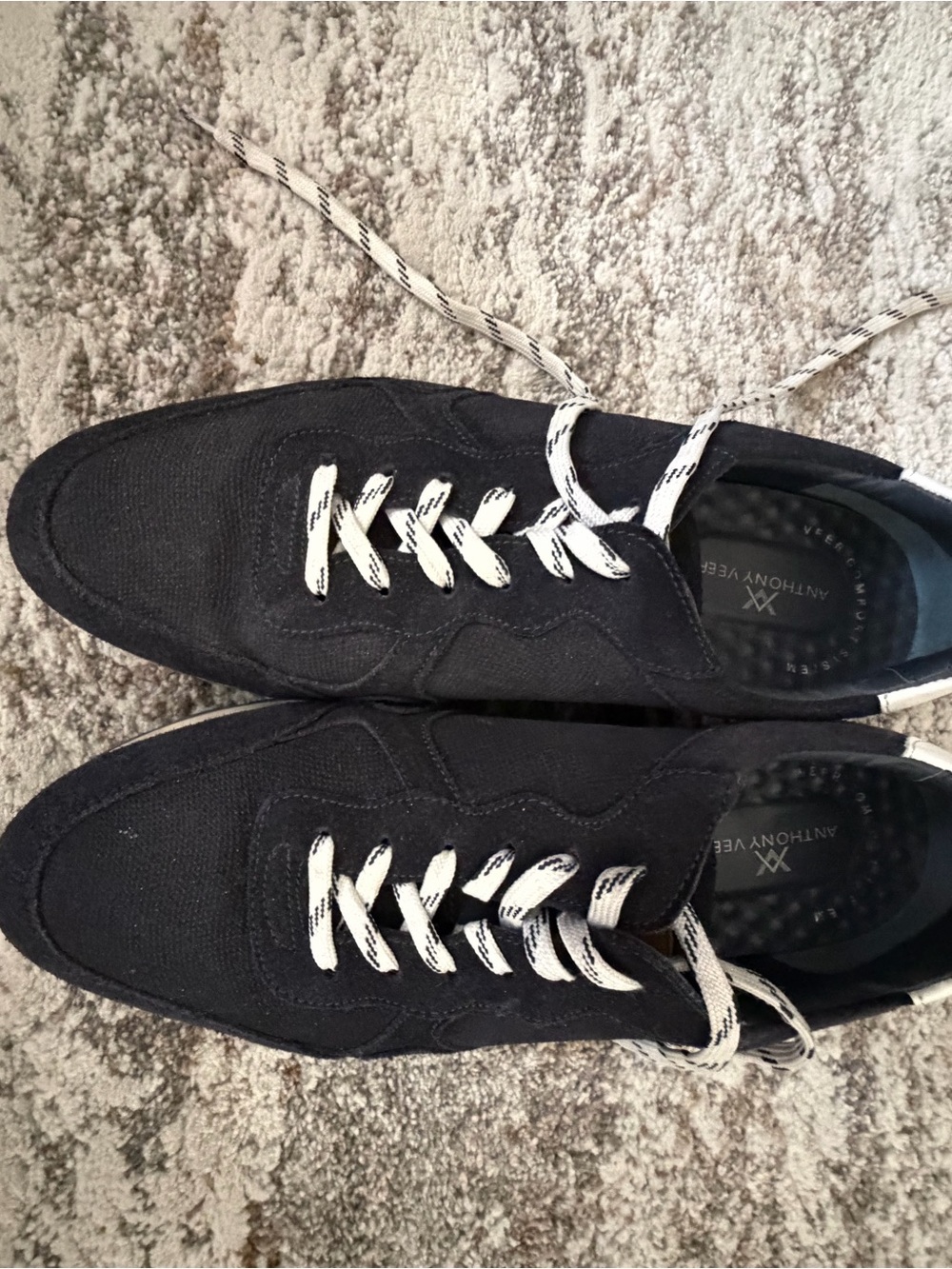 Anthony Veer Men's Black Canvas Low-Top Sneakers
